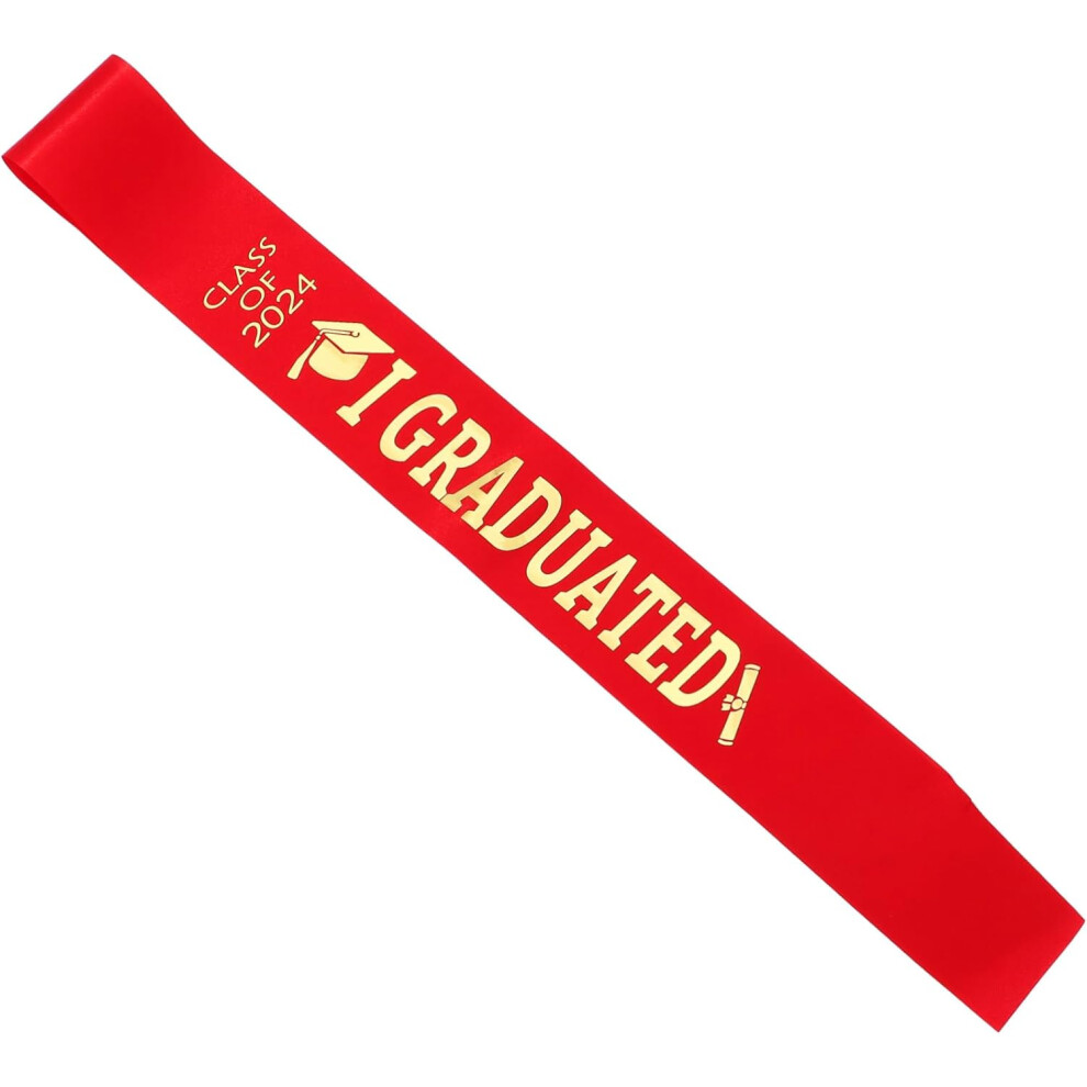 Écharpe graduée en satin, fournitures de fête pour seniors, ruban décoratif de remise de diplômes