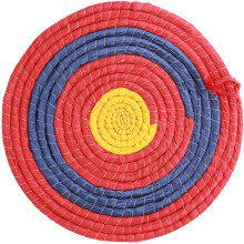 Cible tressée en paille à anneau complet de 50 cm de diamètre pour tir à l'arc, plaque d'entraînement portable en extérieur