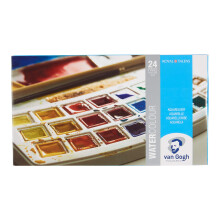 Van Gogh Watercolor Paint Set  Plastic Pocketbox  24-Half Pan General Selection