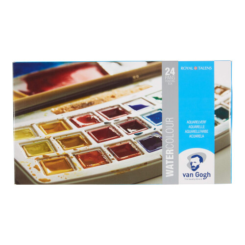 Van Gogh Watercolor Paint Set  Plastic Pocketbox  24-Half Pan General Selection