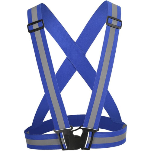 Adjustable Elastic Reflective High Visibility for Night Cycling Jogging Walking Blue
