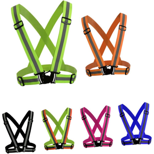 Adjustable Elastic Reflective High Visibility for Night Cycling Jogging Walking Blue 2