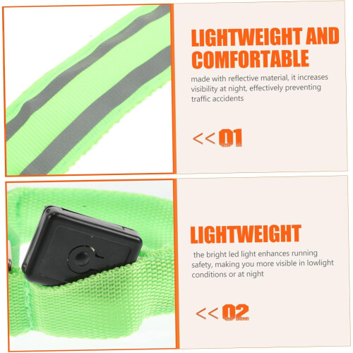 Practical Led Reflective Arm Bands for Runners 2 Pack Night Walking Safety Straps Reflective Material for Enhanced Visibility 2