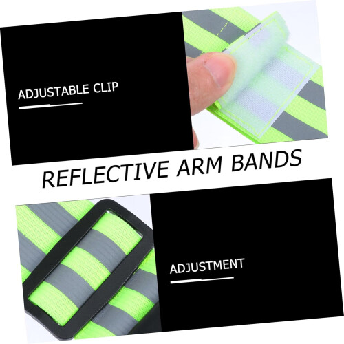 2 Pcs Reflective Arm Bands for Night Running Adjustable Safety Straps 2