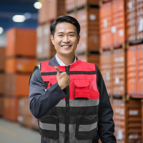 Construction Safe Vest Comfortable Breathable Material for Men Women Reflective Protective Vest 1