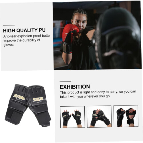 Halbfinger-Boxhandschuhe für Training und Sparring Atmungsaktive Kickboxhandschuhe 2