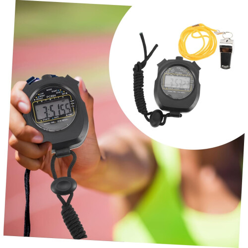 Multifunktionale Stoppuhr Edelstahl Pfeife Digitale Sportuhr Timer 1