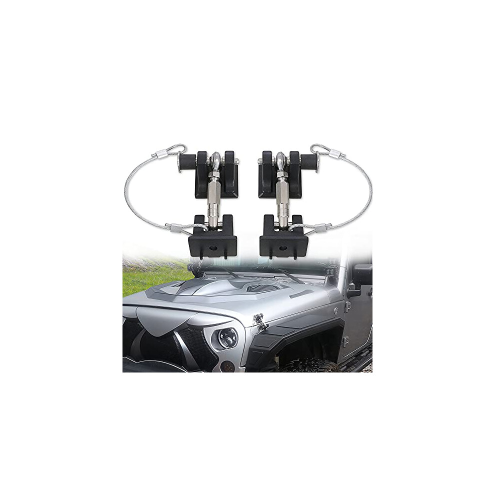 Sukemichi Jk - Chiusure Per Cofano Per Jeep Wrangler Jk Unlimited Sahara 2007-2017, Eliminano Il Flutter Del Cofano, In Alluminio, 1 Paio-image