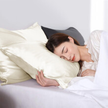 (Pack of 2 (1 Pair), Ivory) Satin Silk Pillowcases Pack of 2 & 4 Hotel Quality Pillowcase Pair