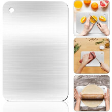 Titanium Stainless Steel Cutting Board for Kitchen 29x20 CM (Silver)