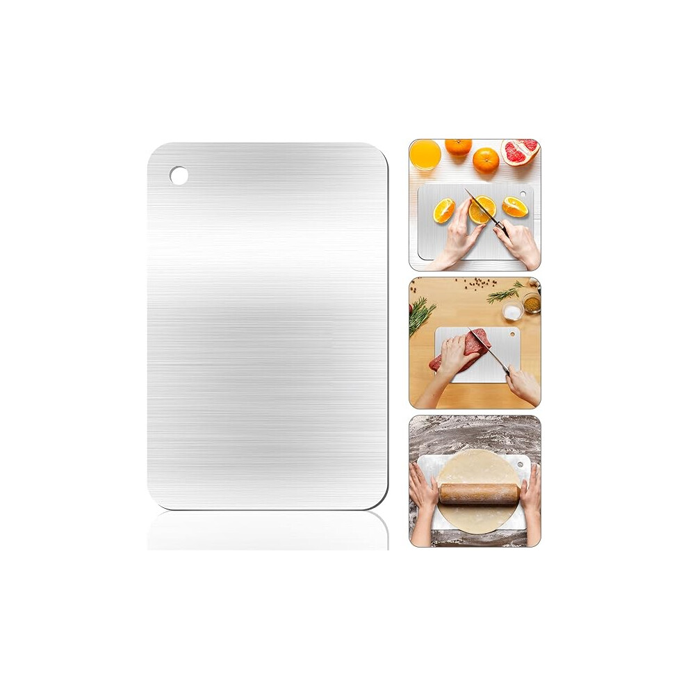 Titanium Stainless Steel Cutting Board for Kitchen 29x20 CM (Silver)