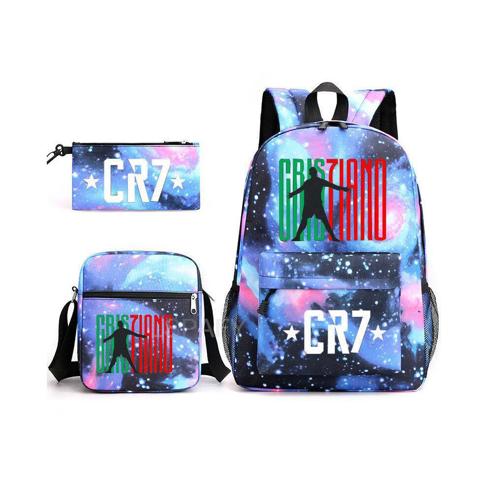(06, Three-piece set) New CR7 backpacks hot-selling Messi and Ronaldo star peripheral backpacks Oxford cloth men and women outdoor backpacks-image-OPC-PGMR5T6-NEW