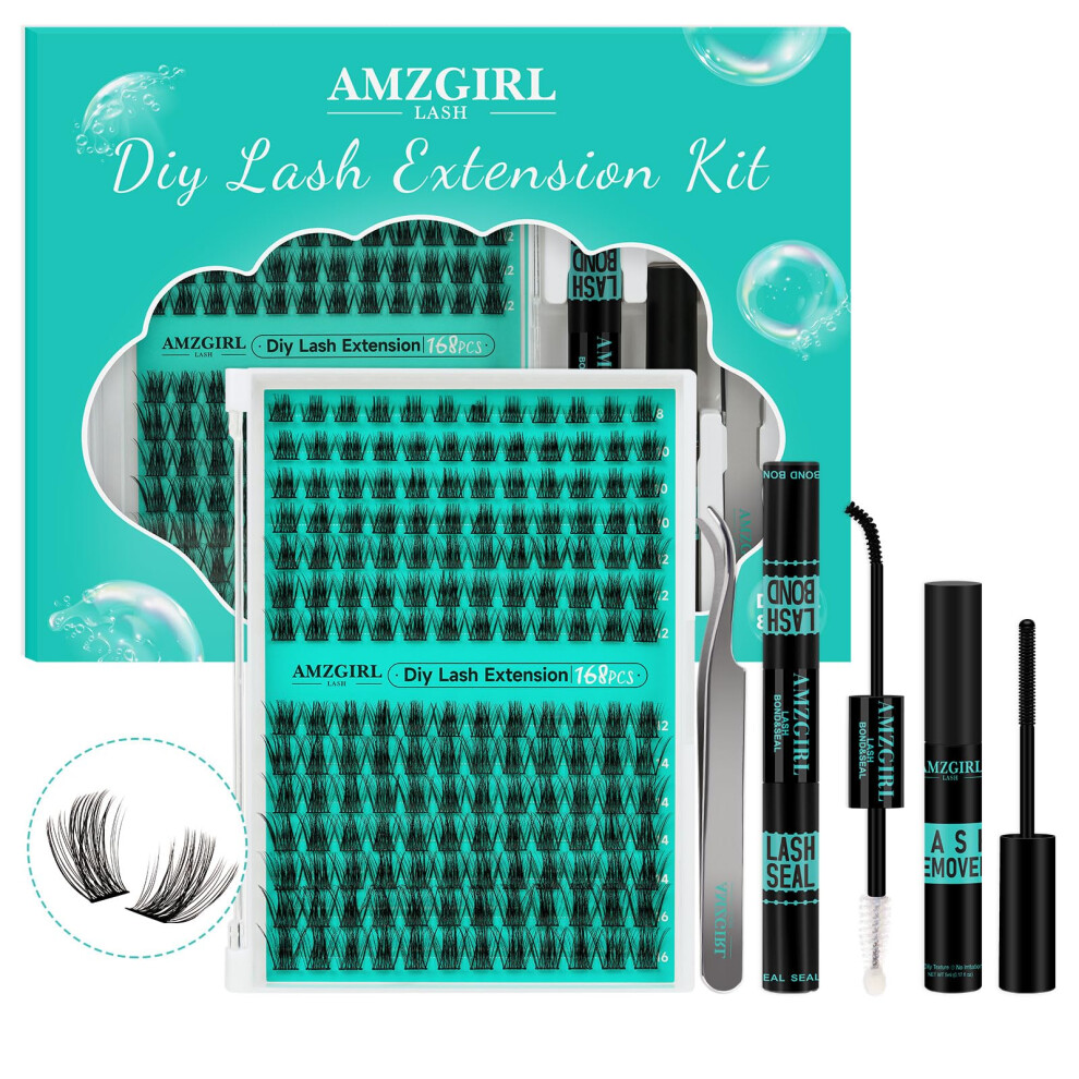 Amzgirl Lash Lash Clusters Wispy 280Pcs Eyelash Extension 80D Cluster Lashes Individual Lashes Diy Lash Extension Natural Look Cluster Eyelash Extensions Soft Fals