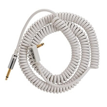 Vox VCC090WH Vintage oprullet guitarkabel - 29,5 fod lige til ret vinkel 1/4"""" TS han hvid