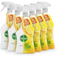 Dettol Antibacterial Multi Surface Cleaner Spray, Lemon & Lime, 6-Pack