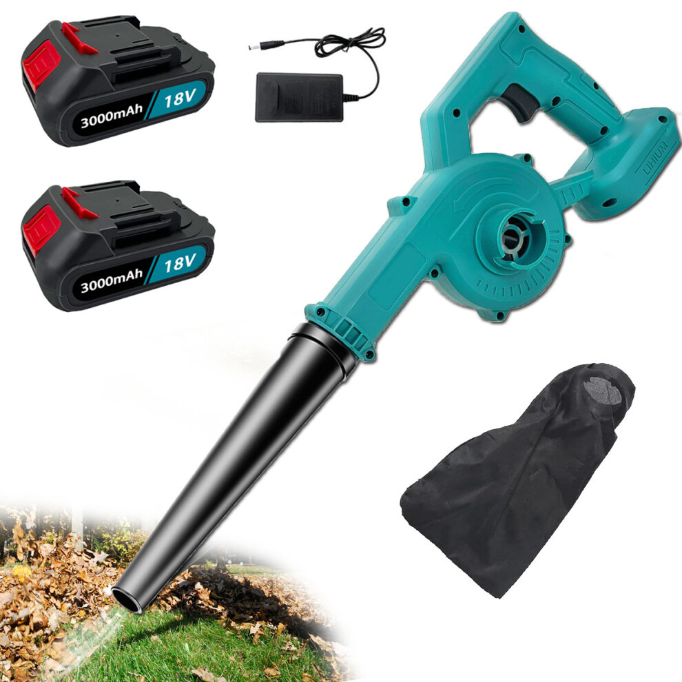 2in1 Air Leaf Blower Vacuum +2 Battery 3.0A-Makita DUB186Z Compatible