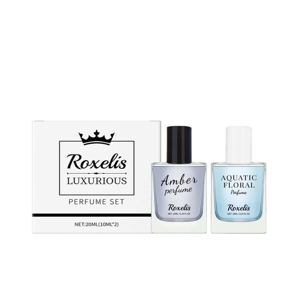 Roxelis Luxury Eau De Toilette Set Warm Amber Scent And Fresh Aquatic Floral Luxury Style Gift Box Exquisite Set