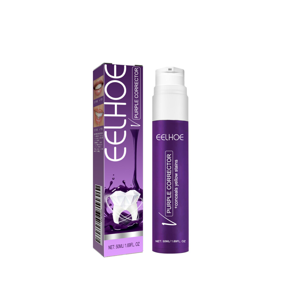 EELHOE V34 Purple Toothpaste Beauty Teeth Stain Removal Anti-Pigmentation Yellow Teeth Clean White Bright White