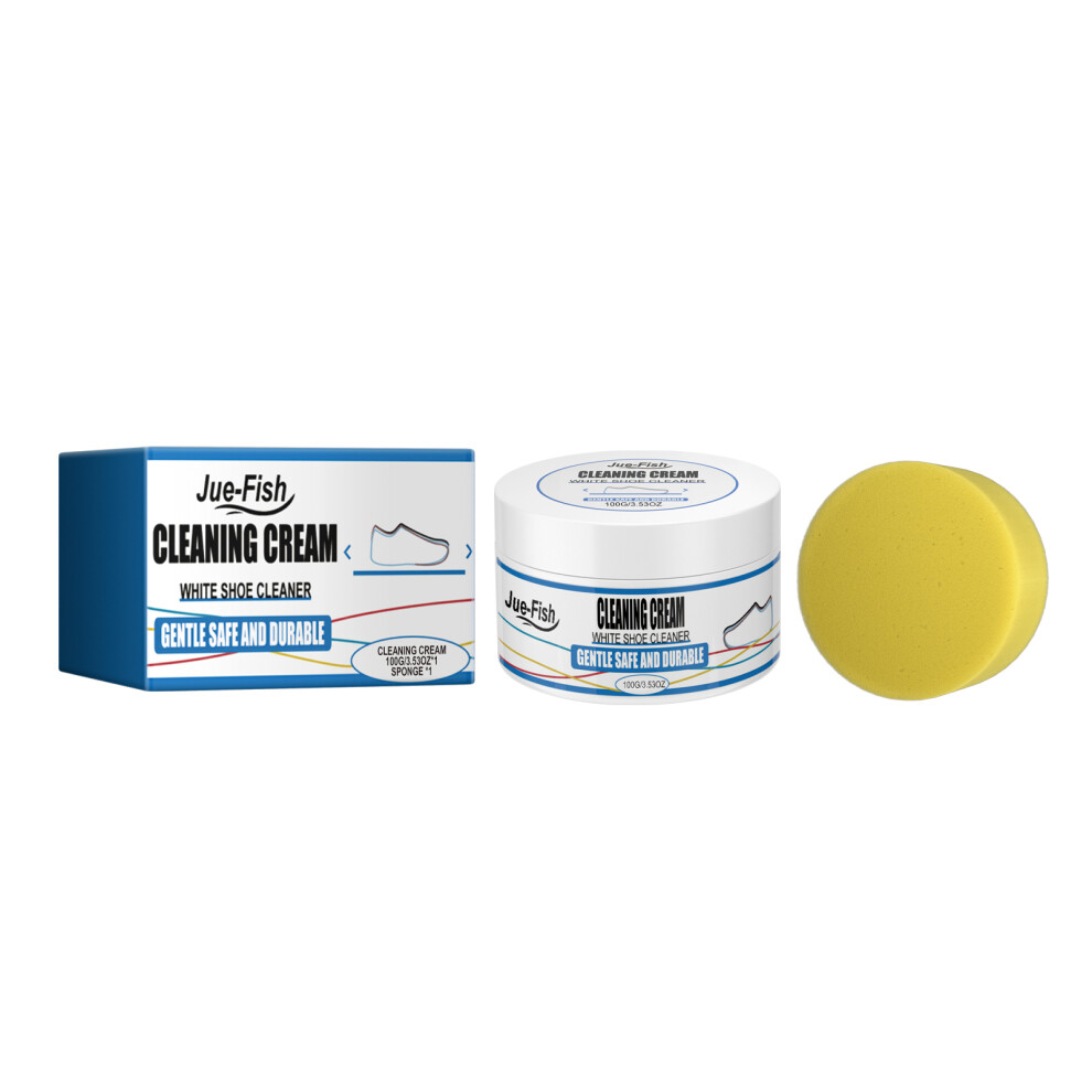 Jue-Fish Cleaning Sports Shoes Decontamination Bright Cleaning Multi-Functional Yellow Cleaning Agent Cream/White