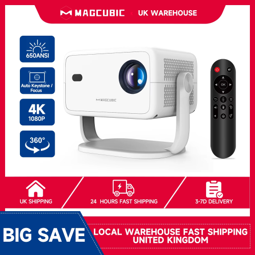 Magcubic 4K Android Projector 650ANSI Auto Focus & Keystone 1080P 360°
