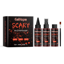 Eelhope Halloween Fake Blood Set Halloween Atmosphere Entertainment Makeup Special Lifelike Plasma Set