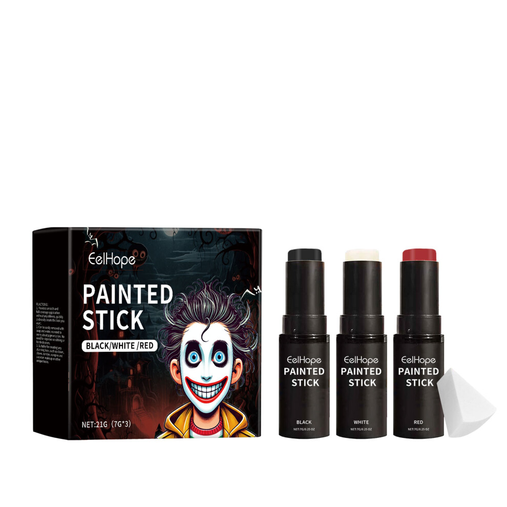 Eelhope Halloween Body Painting Stick Set, Fully Covered With Painted Foundation Makeup Clown Paint