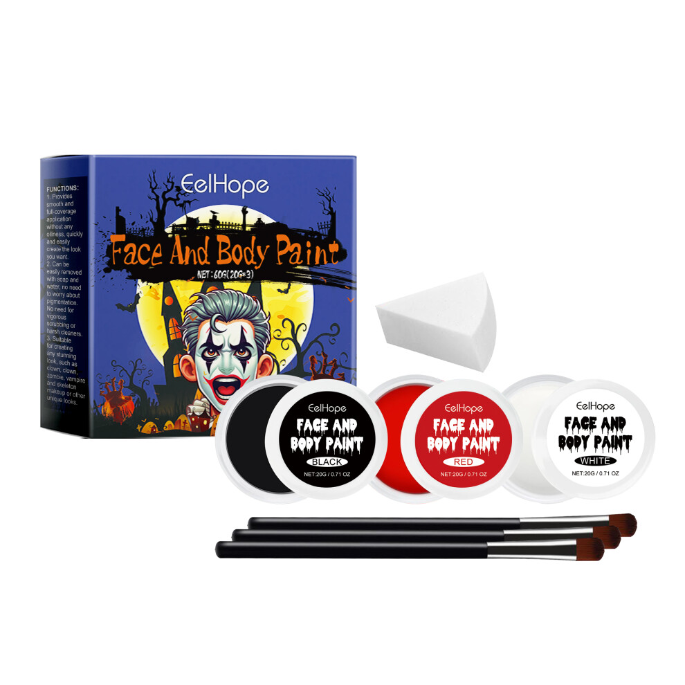 Eelhope Halloween Palette Set, Fully Covered With Painted Foundation Makeup Clown Multi-Color Board