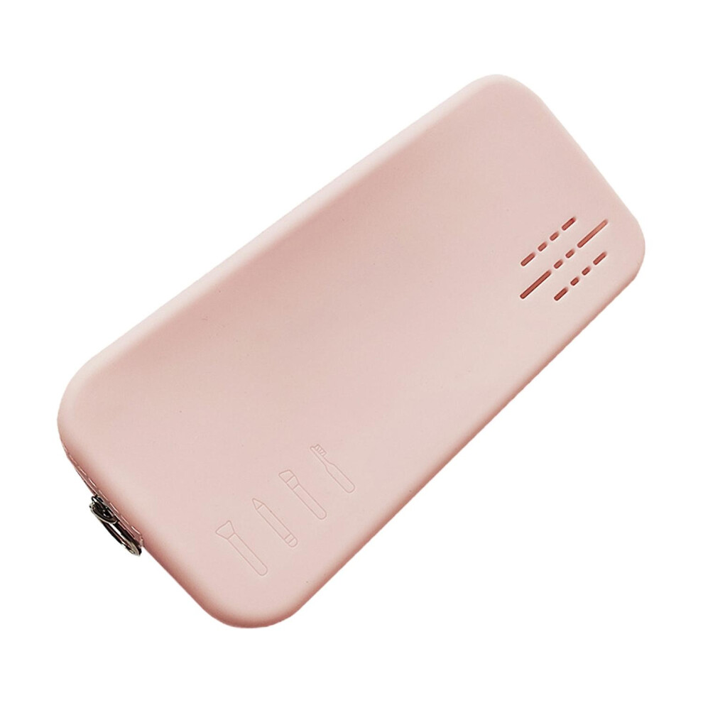 Travel Makeup Brush Holder with Zipper Silicone Cosmetic Organizer Bag for Brushes Pencils