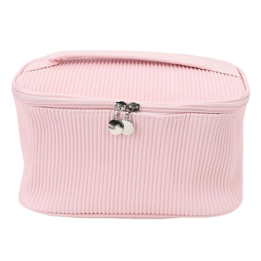 Travel Toiletry Bag Wide Open Waterproof PU Leather Large Capacity Pleated Cosmetic Makeup Case for-image-OPC-PGMTHDK-NEW