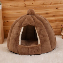 (brown) Cat Cave Cat Bed Fluffy Dog Cave Dog Bed Dog Kennel Soft Large for Indoor Pet Bed Pet Dog Sofa with Cushion 40 x 48 cm
