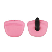 (Pink) Silicone Snack Pack 5 Piece Set, Portable Dog Training Bags