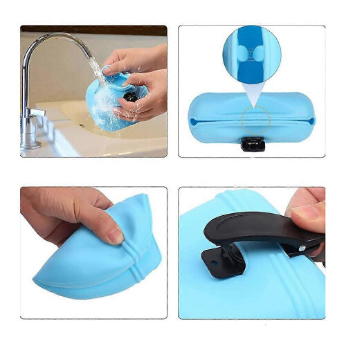 (Blue) Silicone Snack Pack 5 Piece Set, Portable Dog Training Bags 2