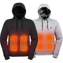 (S, Grey) Heated Hoodies,usb Electric Heating Lightweight Hooded Sweatshirts Jacket