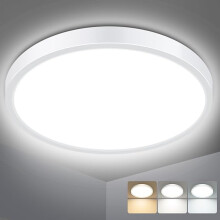White Bathroom Light 3 Color Temperature, Waterproof 16CM-1Pack