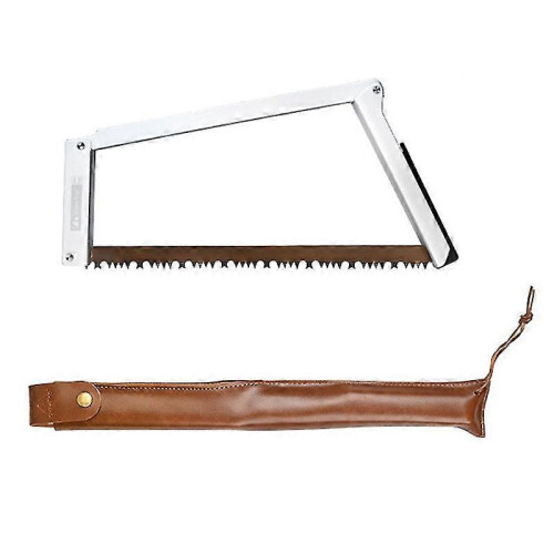 (Silver) Folding saw with storage bag for camping backpacking hikes