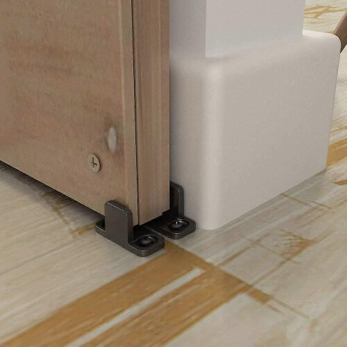 2 Pack Hardware for All Sliding Barn Doors, Adjustable Swing Bottom Tracks 1