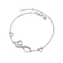 Bracelet women's 925 sterling silver white gold