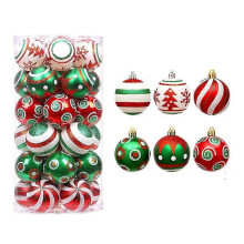 (Green) Plastic Unbreakable 30Pcs Christmas Balls