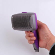 Hertzko Self-cleaning Slicker Brush for Dogs - The Ultimate Dog Brush for Shedding Hair, Fur, - Comb for Grooming Long Haired Short Haired Dogs, Cat