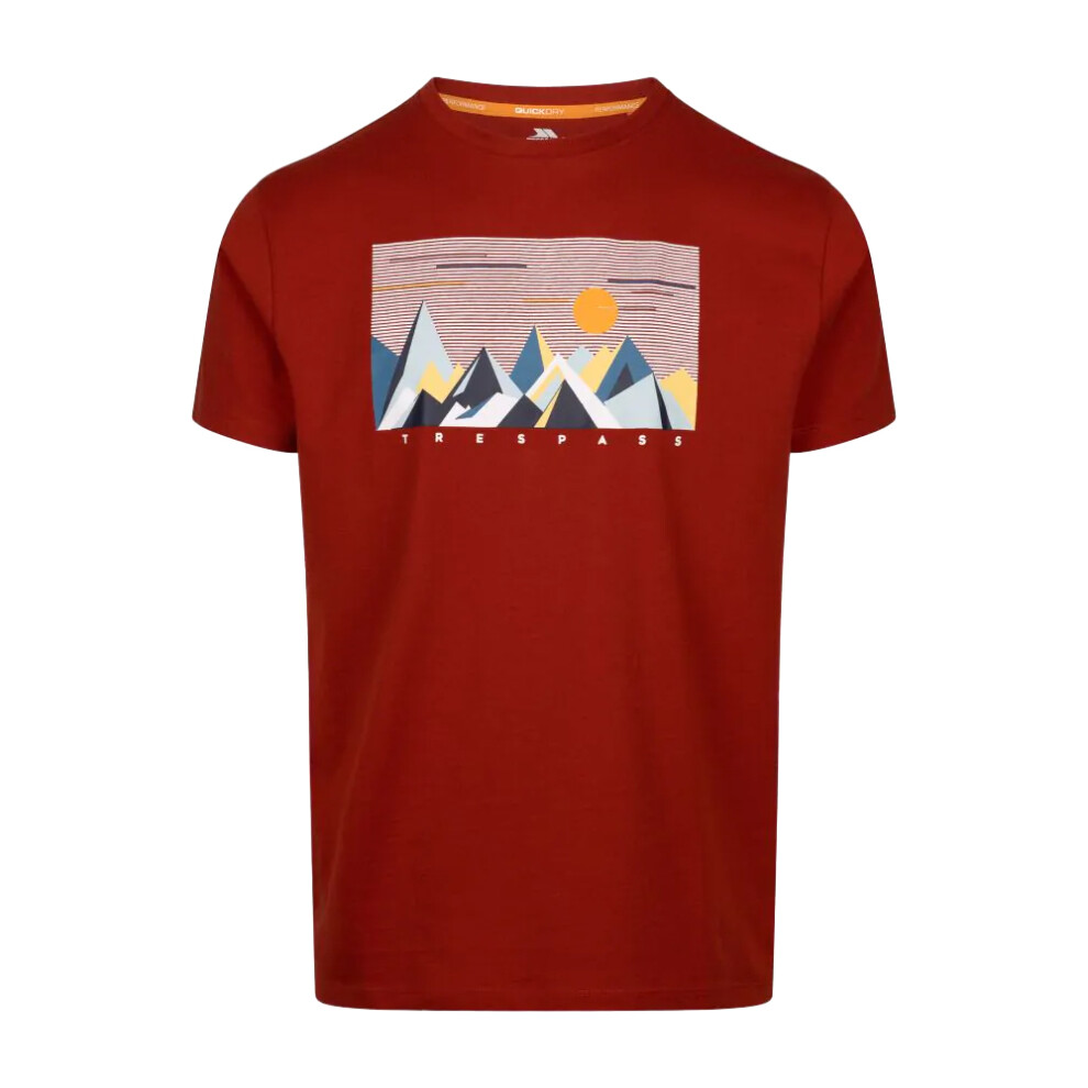 (L, Burnt Sienna) Trespass Mens Ennadai Printed T-Shirt