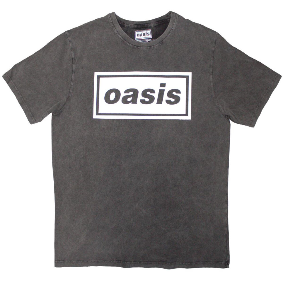 Oasis (, Large) Stone Wash T-Shirt: Decca Logo Grey