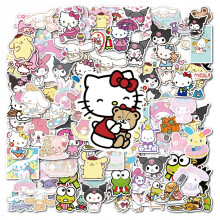 100 Stück Kawaii Sanrio Cinamonroll Kurom Aufkleber Sportaufkleber für Kinder
