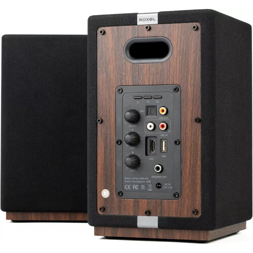 Roxel Roxel Infinity Wireless Bookshelf Speakers, 60W, BT 5.3, HDMI ARC, USB 2