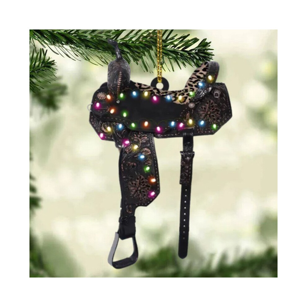(6) Fun Colorful And Acrylic Saddle Ornament For Cheerful Display Christmas Tree-image-OPC-PGMV565-NEW