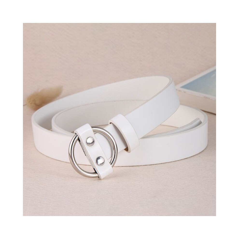 (A16 White) Versatile Womens Sleek Korean Circle Buckle Denim Belt Crafted From Quality Pu For Style-image-OPC-PGMV5BP-NEW