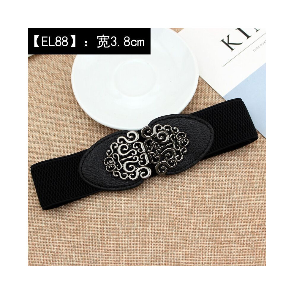 (Black EL88) Elastic Modern Black Waist Belt For Women With Adjustable Features Complementing Skirts Effortlessly Dresses And-image-OPC-PGMV5X8-NEW