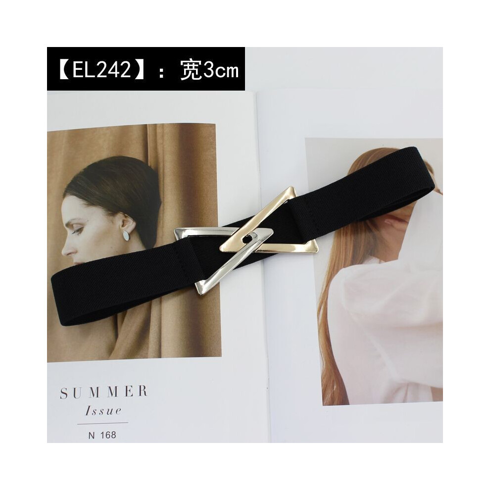 (Black EL242) Elastic Modern Black Waist Belt For Women With Adjustable Features Complementing Skirts Effortlessly Dresses And-image-OPC-PGMV5XP-NEW