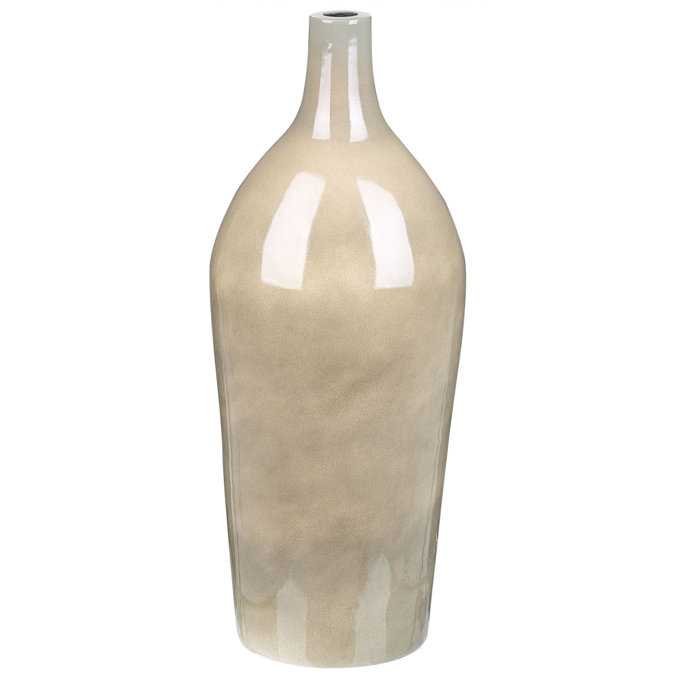 Flower Vase LEGANES Ceramic 47 cm Taupe