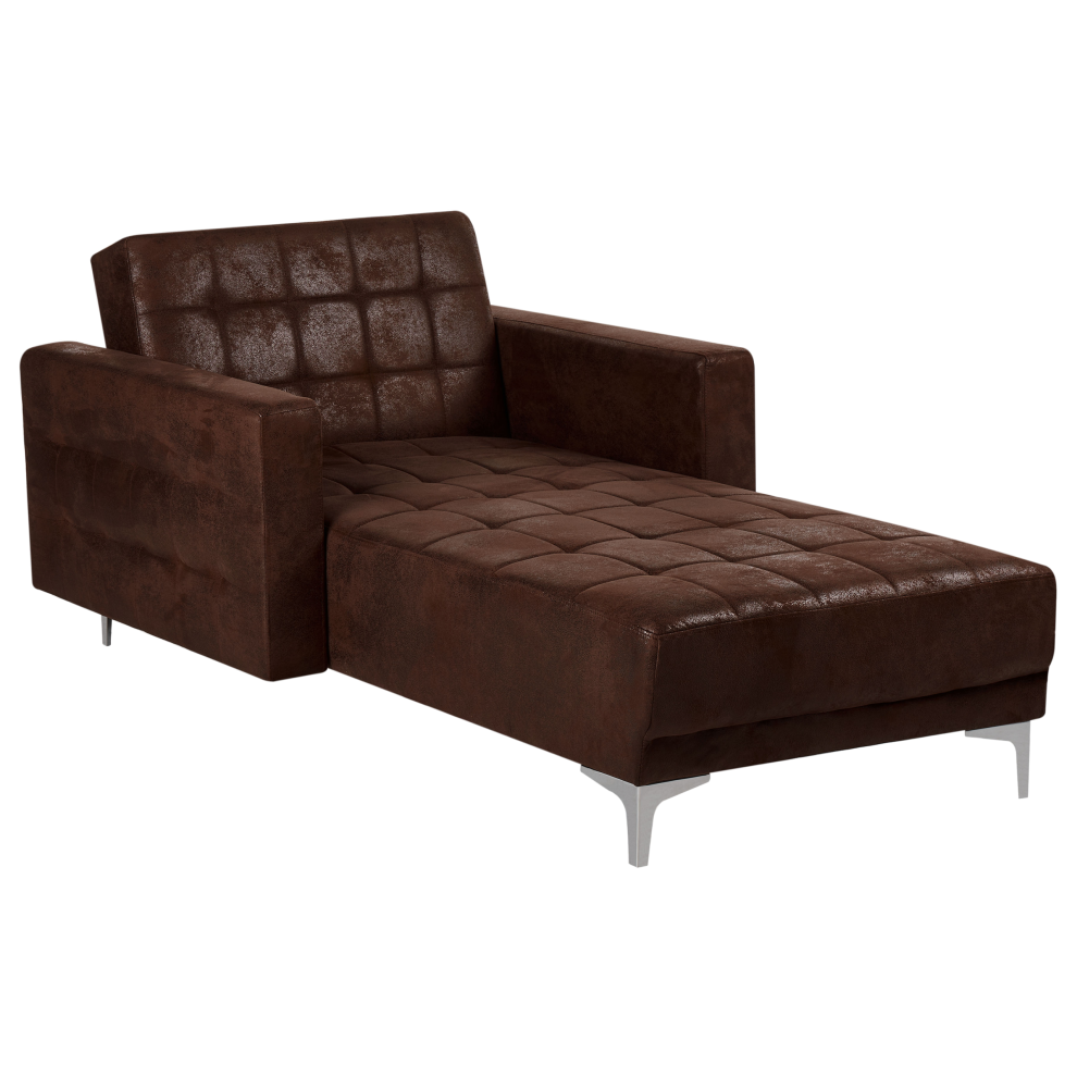 Chaise Longue ABERDEEN Faux Leather Brown