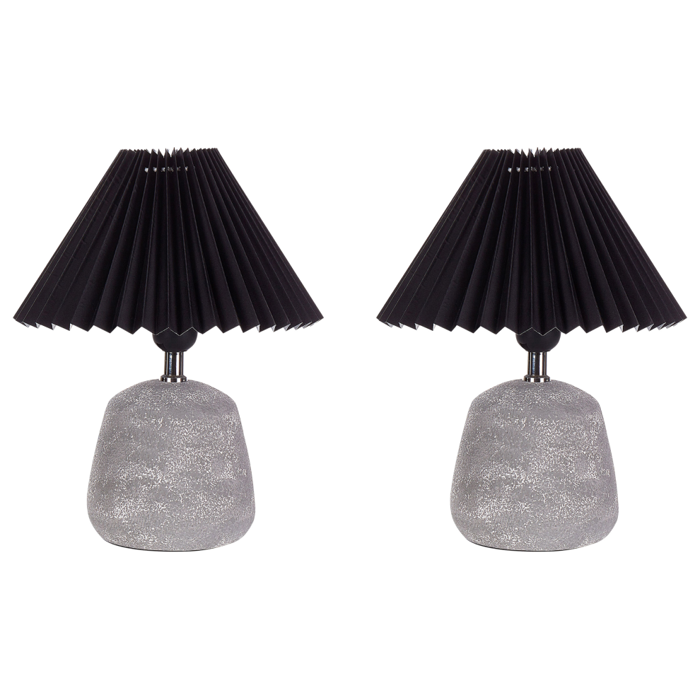 Set of 2 Table Lamps ZEYI Ceramic Black